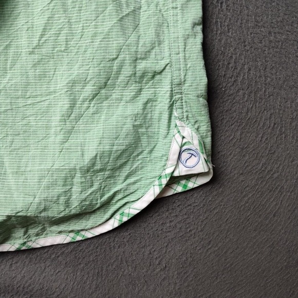 Hammer Made Shirt Mens L/XL 17 Green Short Sleeve Button Up Cotton Plaid Trim - Picture 5 of 11